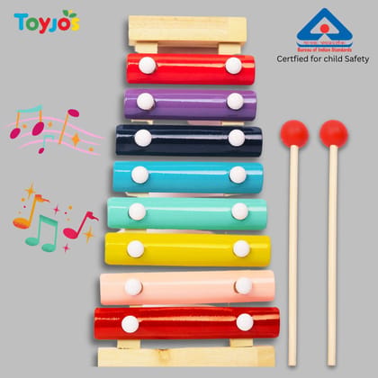 TOYJOS Wooden 8-Note Xylophone with Mallets | Non-Toxic Safe Kids Educational Musical Instrument Toy | Handmade Lightweight Playset Gifts for Toddlers, Boys, and Girls (Multicolour, Age 12+ Months) TOYJOS Wooden 8-Note Xylophone with Mallets | Non-Toxic Safe Kids Educational Musical Instrument Toy | Handmade Lightweight Playset Gifts for Toddlers, Boys, and Girls (Multicolour, Age 12+ Months)