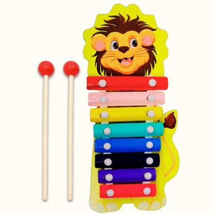 TOYJOS Wooden Keyless 8-Note Lion Xylophone with Mallets | Non-Toxic Safe Kids Educational Musical Instrument Toy | Handmade Playset Birthday Gifts for Toddler, Boys, Girls (Multicolour, Age 1-3 Year) TOYJOS Wooden Keyless 8-Note Lion Xylophone with Mallets | Non-Toxic Safe Kids Educational Musical Instrument Toy | Handmade Playset Birthday Gifts for Toddler, Boys, Girls (Multicolour, Age 1-3 Year)