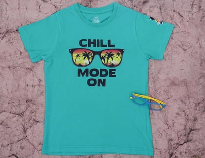KUCHU Chill Mode On Kids Graphic Tee | 12–13 Years | Printed T-Shirt | Lightweight | Skin-Friendly | Everyday Wear