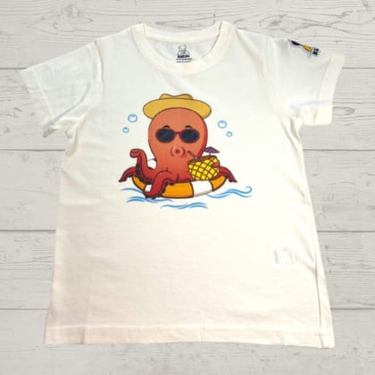 KUCHU On Octopus (10–11 Years) | Graphic T-Shirt | Regular Fit | Breathable Fabric | Summer Wear
