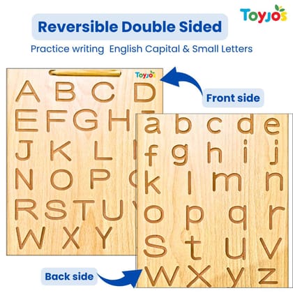 TOYJOS Kids Educational Wooden Tracing Board Set with Stylus Pen | Double-Sided Reversible Alphabets, Hindi, Numbers Writing Slate | Montessori Learning Writing Slate Toy (Age 2+, Set of TOYJOS Kids Educational Wooden Tracing Board Set with Stylus Pen | Double-Sided Reversible Alphabets, Hindi, Numbers Writing Slate | Montessori Learning Writing Slate Toy (Age 2+, Set of