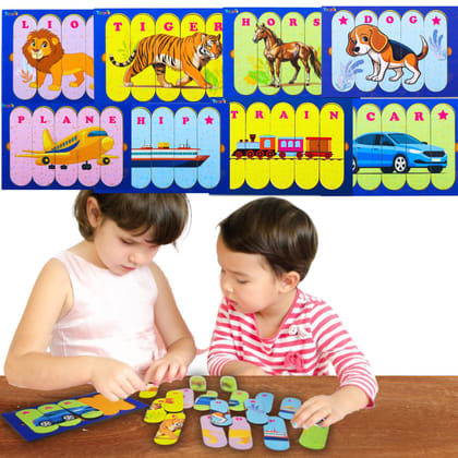 TOYJOS Wooden Animal and Transport Stick Puzzle with Frame | Preschool Montessori Educational Memory Learning 8 in 1 Jigsaw Board Games | Birthday and Return Gifts for Boys, Girls (2-7 Years Kids) TOYJOS Wooden Animal and Transport Stick Puzzle with Frame | Preschool Montessori Educational Memory Learning 8 in 1 Jigsaw Board Games | Birthday and Return Gifts for Boys, Girls (2-7 Years Kids)