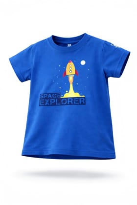 KUCHU Printed Kids T-Shirt | Space Explorer Theme | 12–13 Years | Breathable Cotton | Casual Wear | Graphic Tee | Comfortable Everyday Wear